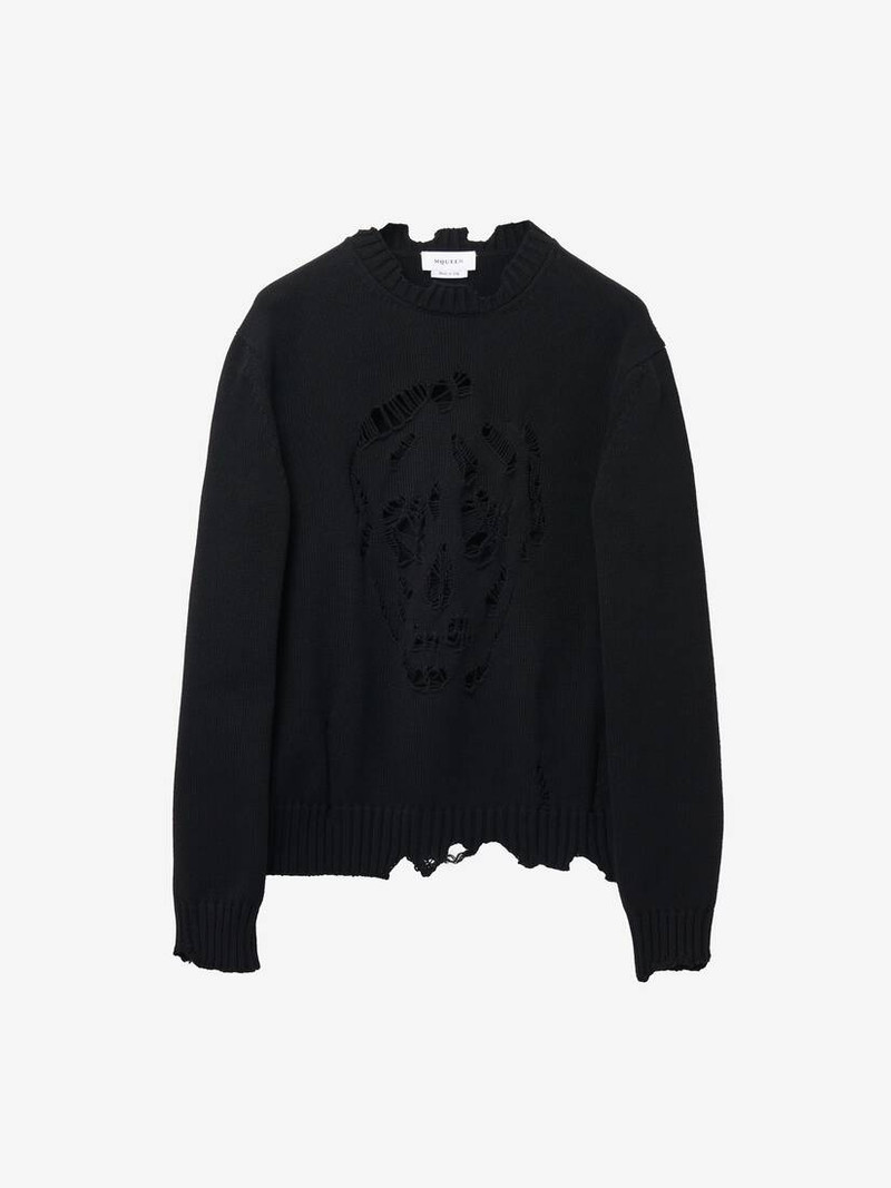 Distressed Skull Jumper - 1