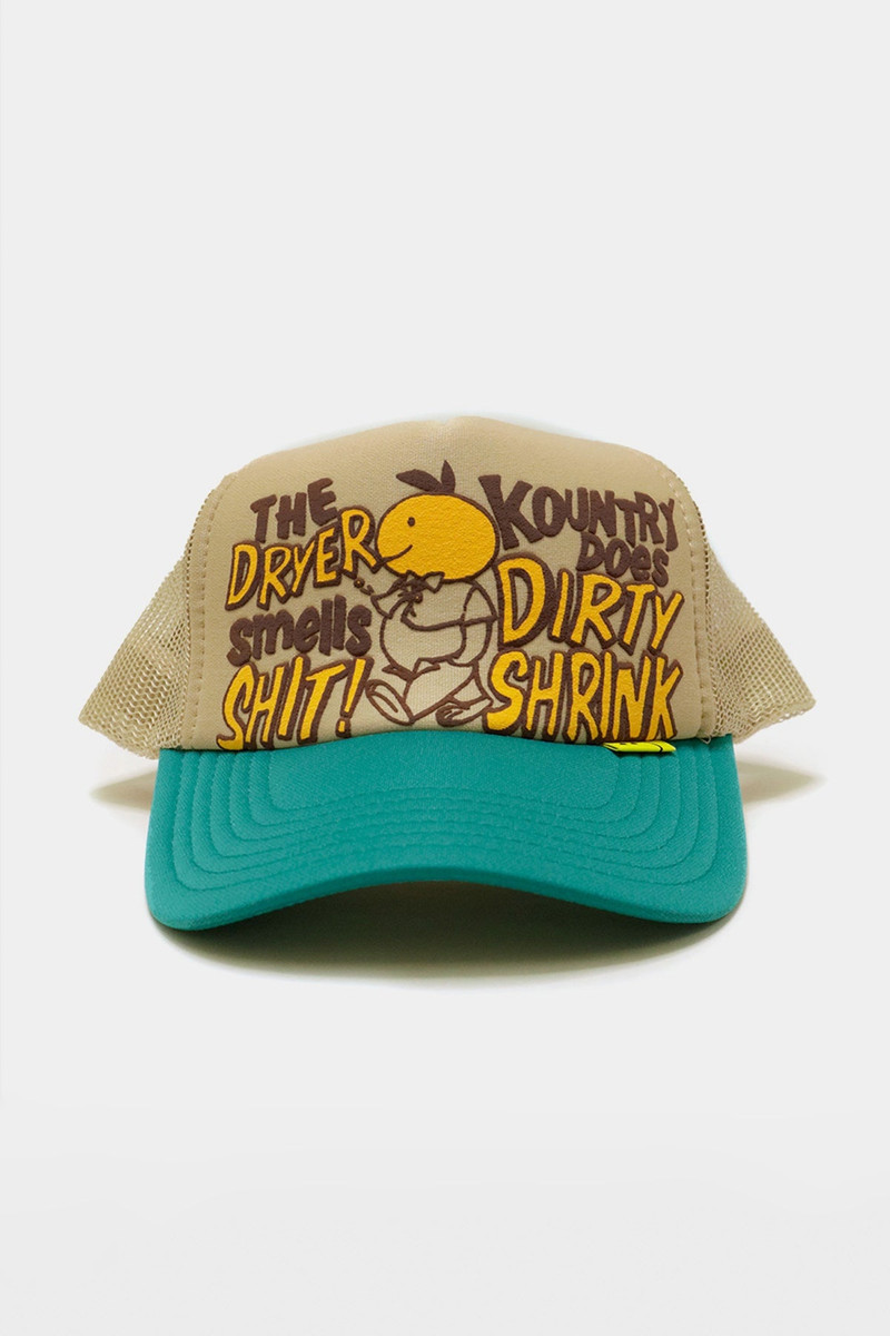 KOUNTRY DIRTY SHRINK Trucker Cap - Ecru/Turquoise 1