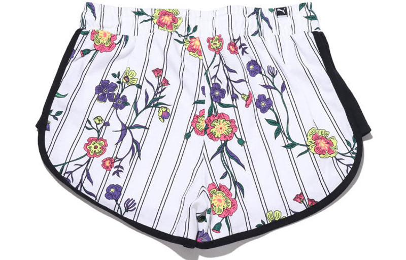 PUMA (WMNS) PUMA Casual Sports Lacing Flowers Knit Shorts White 597467-02 outlook
