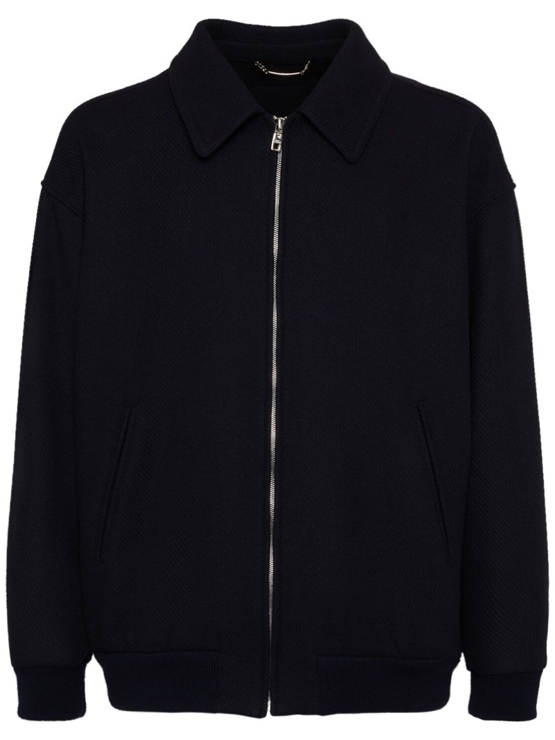 Dolce & Gabbana Wool logo plaque zipped jacket