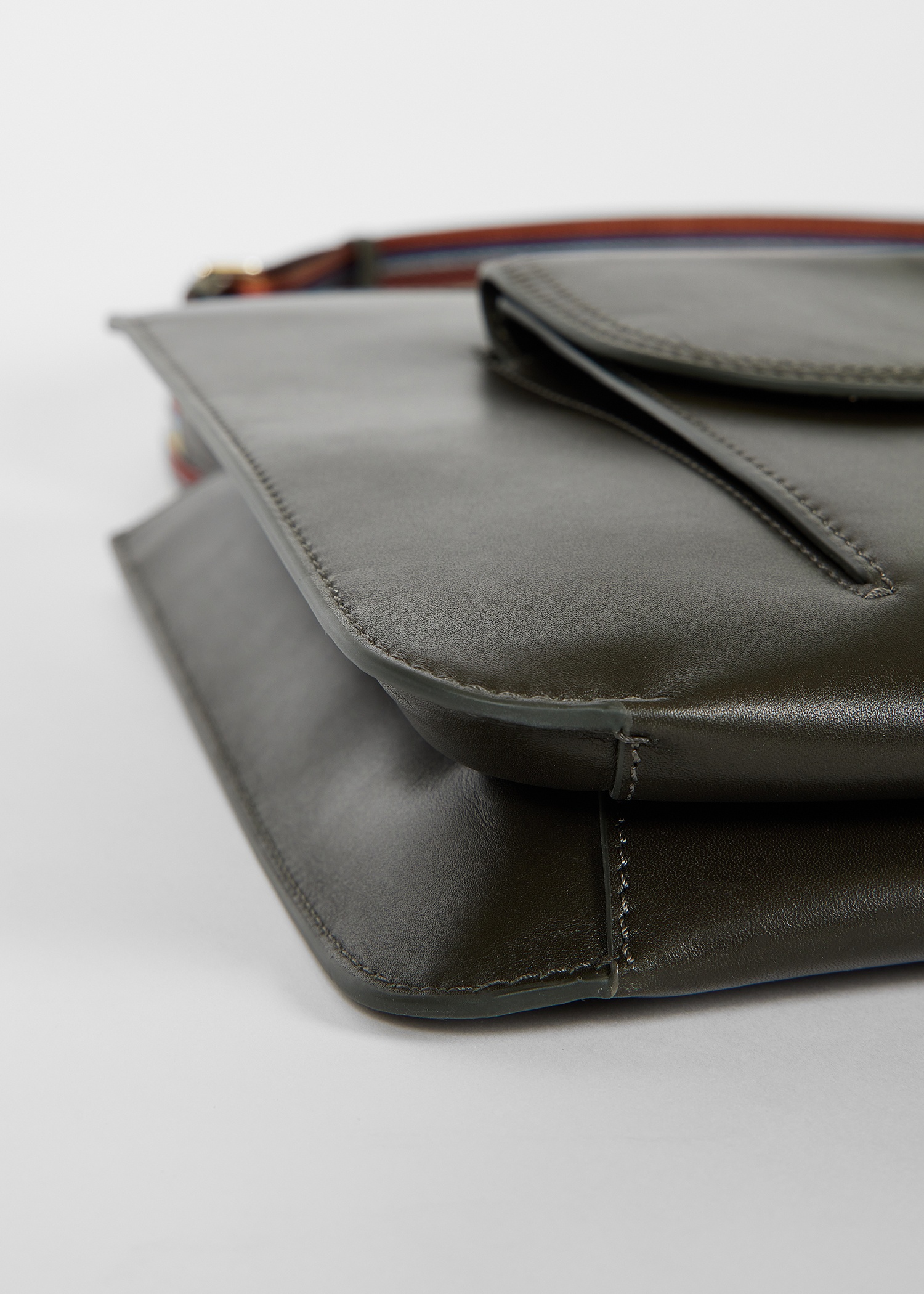 Women's Dark Green Leather Bag - 6