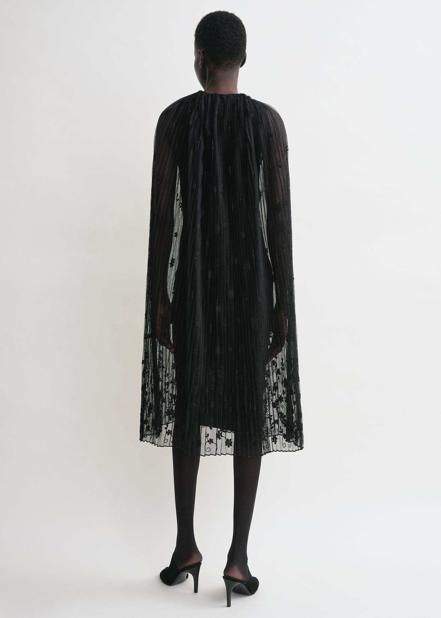 Floral tulle cape black/black - 4