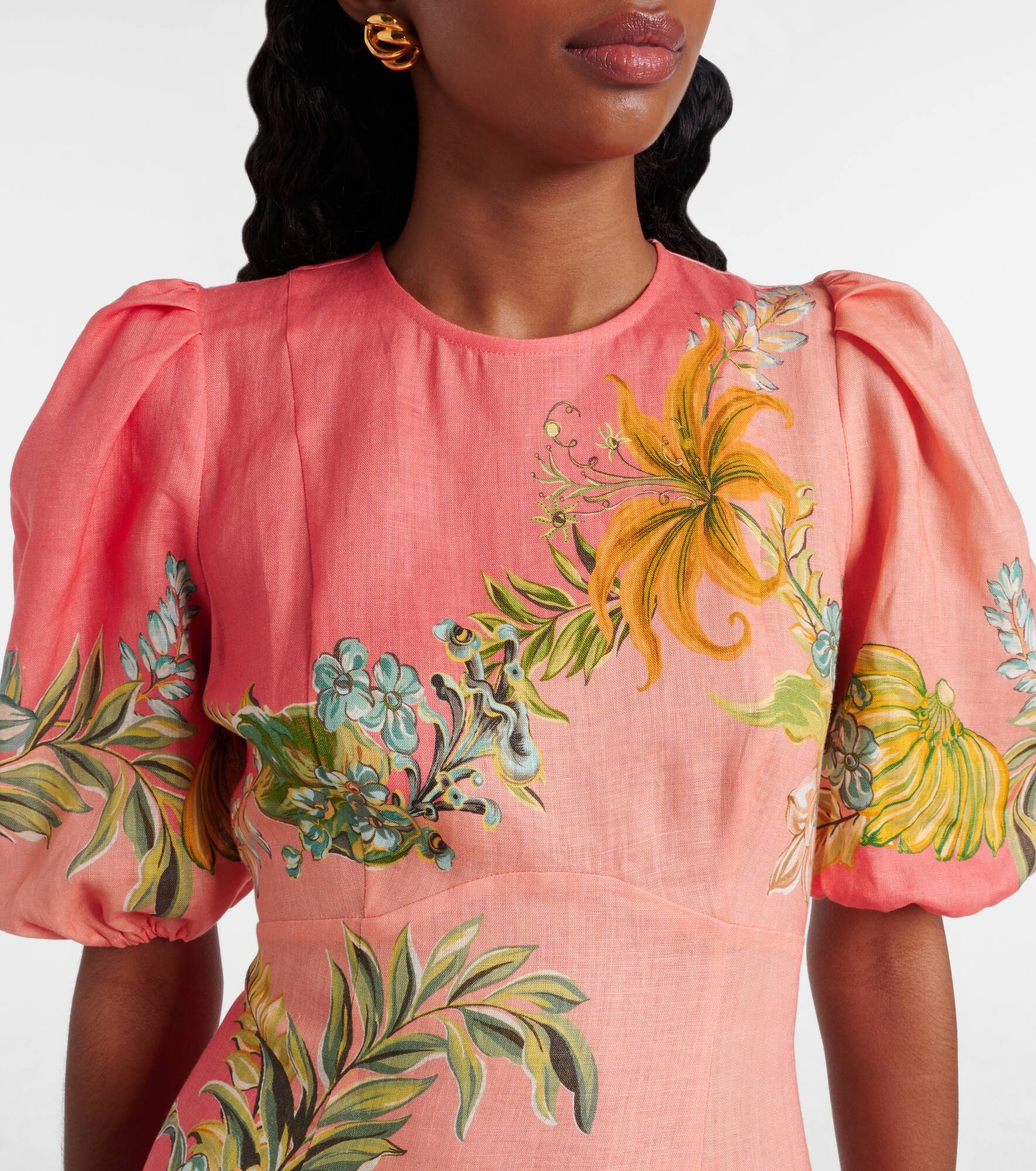 Anika floral linen maxi dress - 4