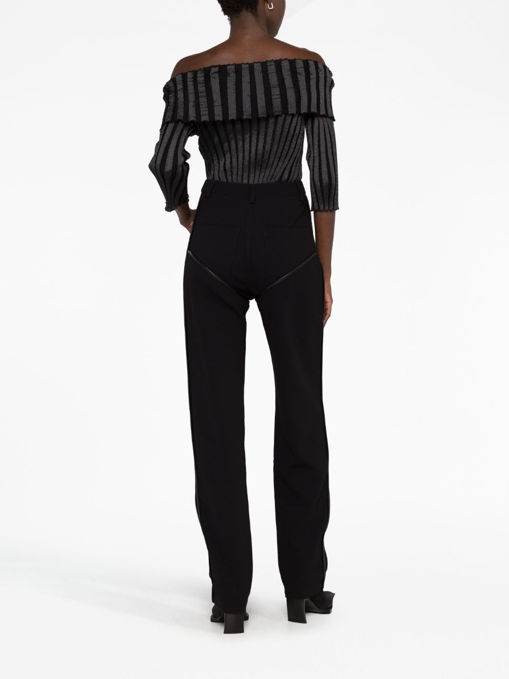 hook-detailing cut-out trousers - 4
