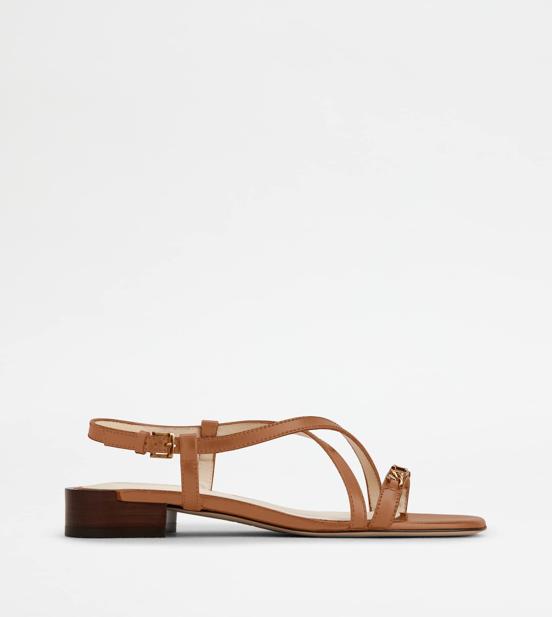 SANDALS IN LEATHER - BROWN - 1