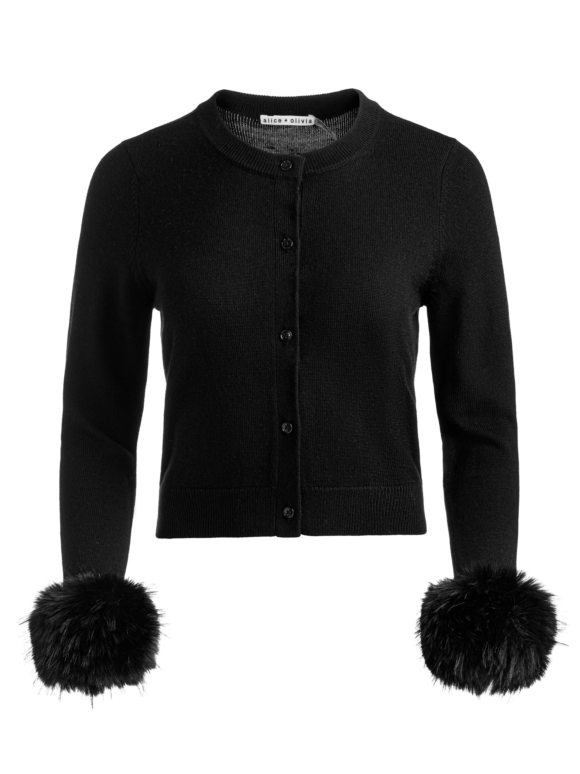 DOLLIE FAUX FUR CUFF CARDIGAN - 1