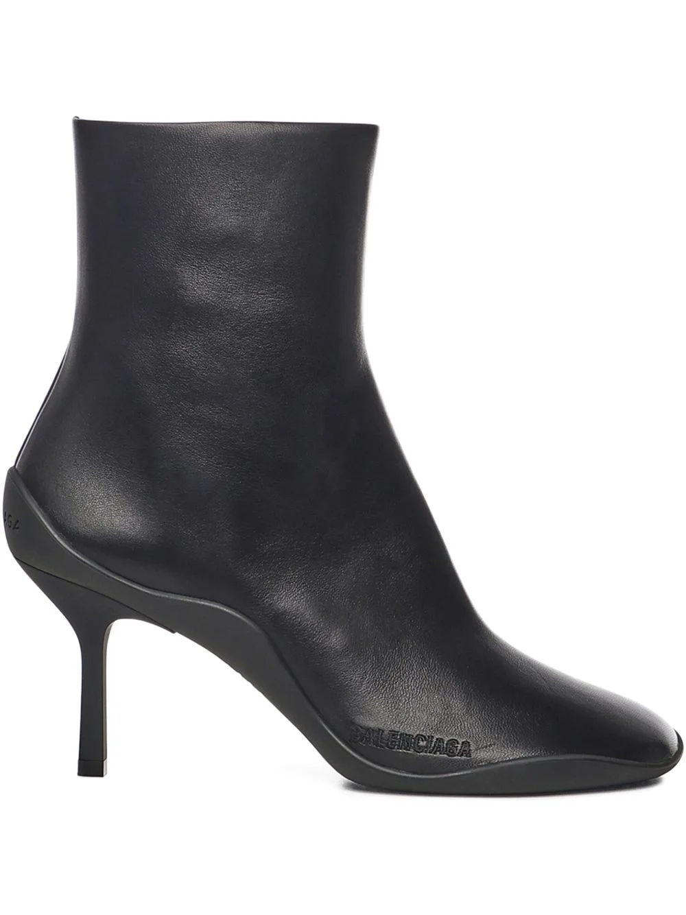 80mm square-toe leather boots - 1