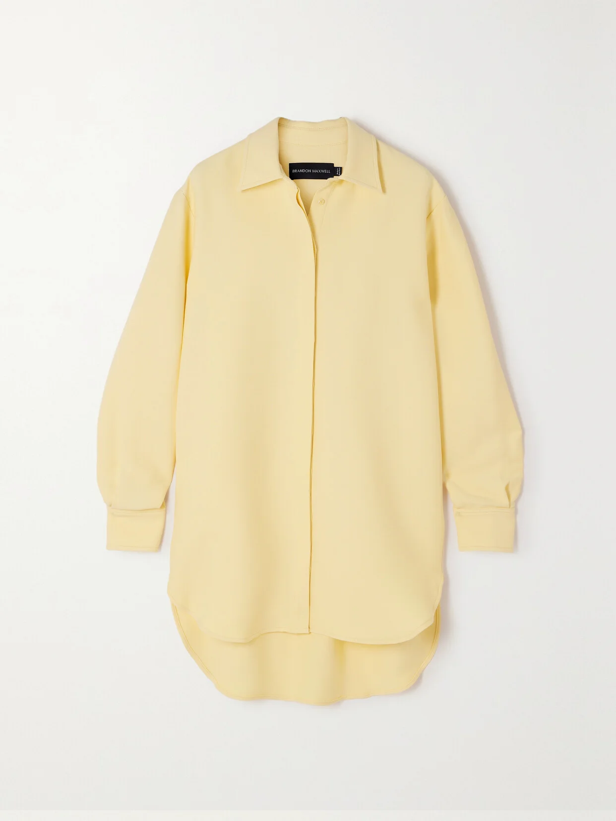 The Phillippa Wool And Silk-blend Crepe Mini Shirt Dress - 1