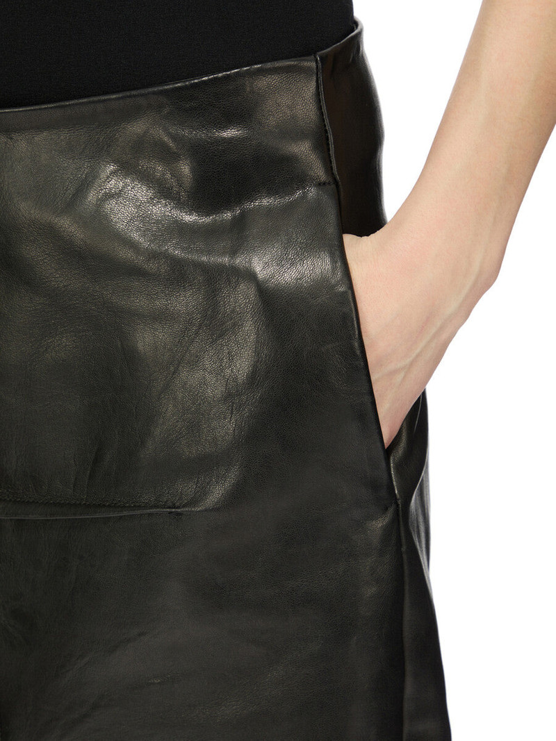 Black Concordians Sliced Leather Maxi Skirt 6