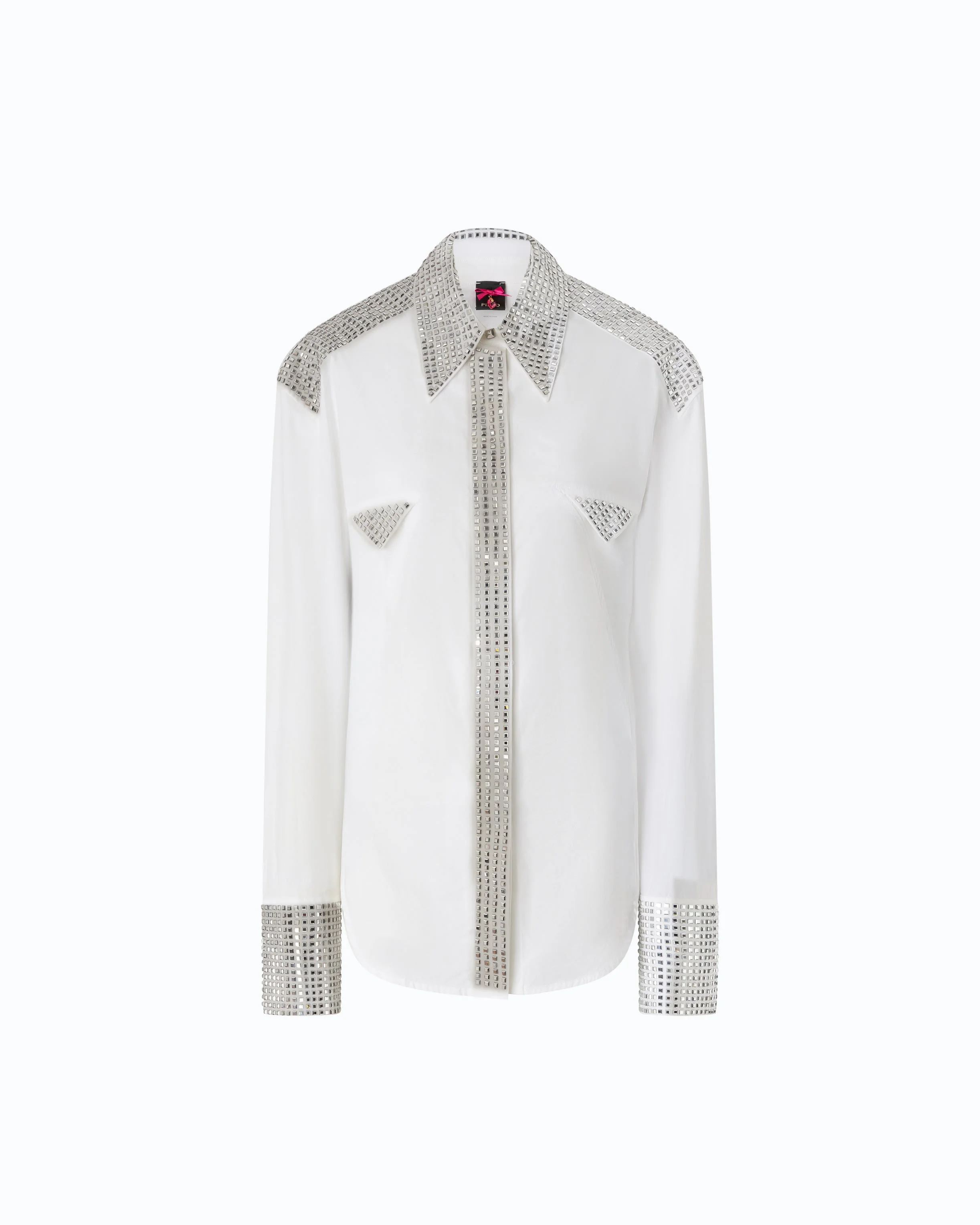 POPLIN SHIRT WITH STRASS EMBELLISHMENTS - 1