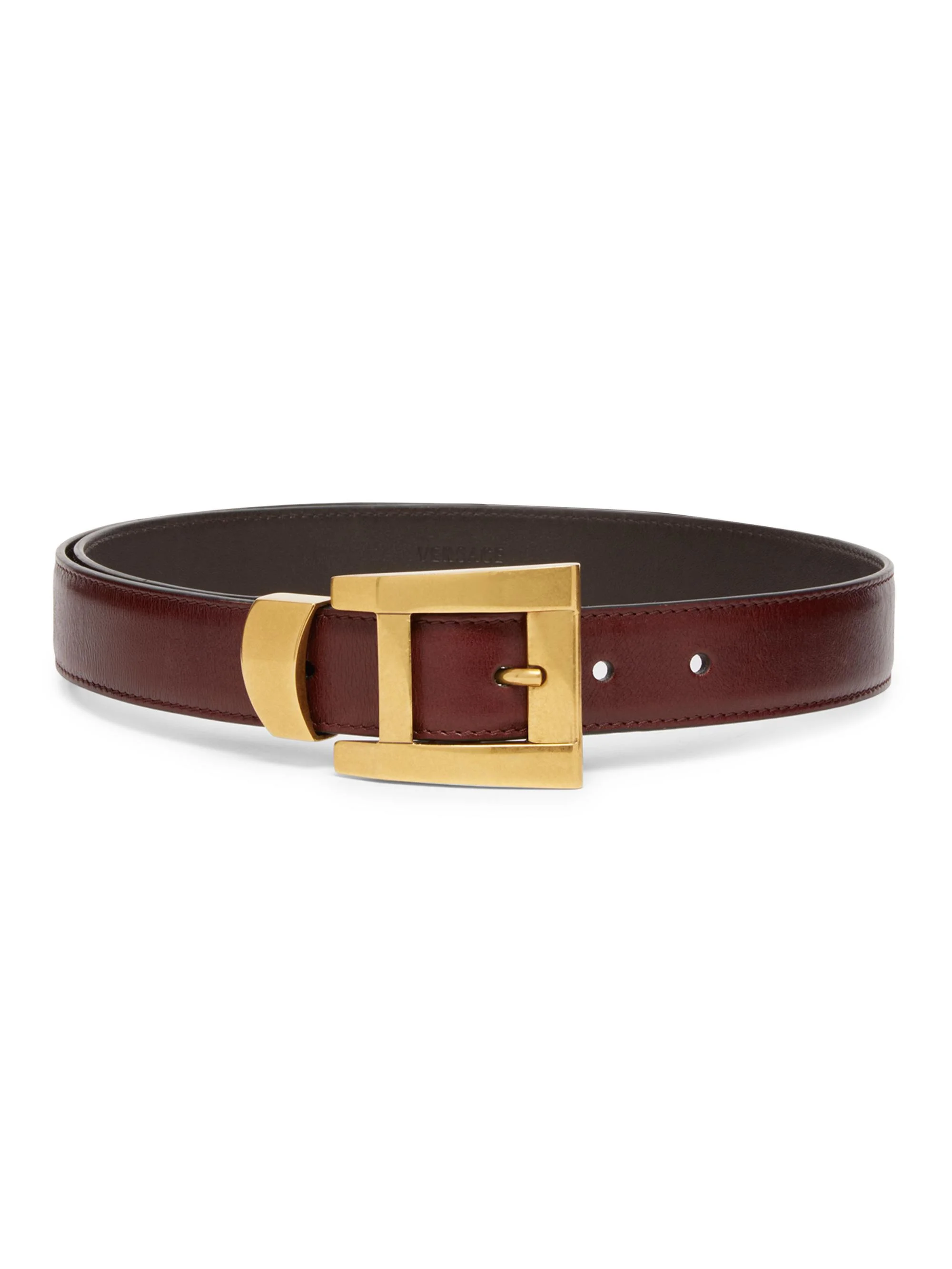 Women's Leather Belt - Taupe Gold - 1