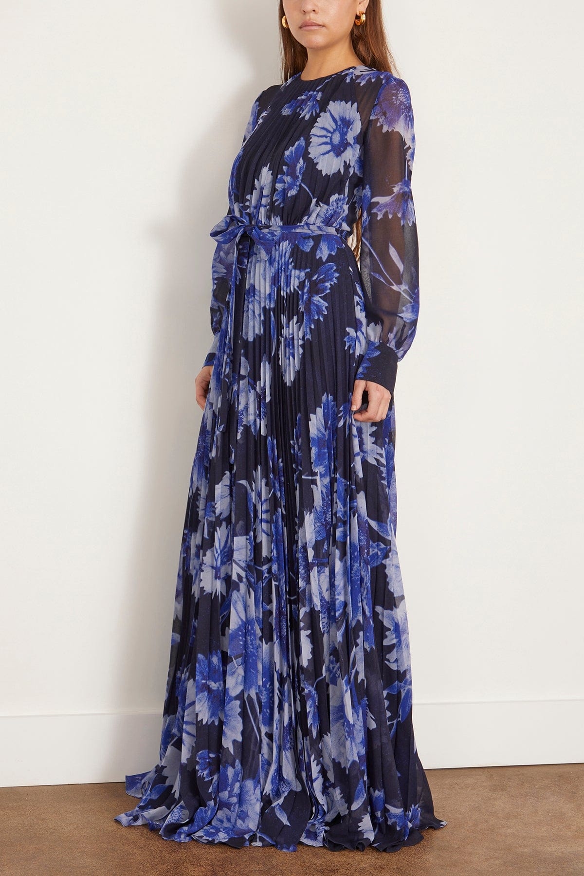 Long Sleeve Gown in Troubridge Floral Indigo - 3