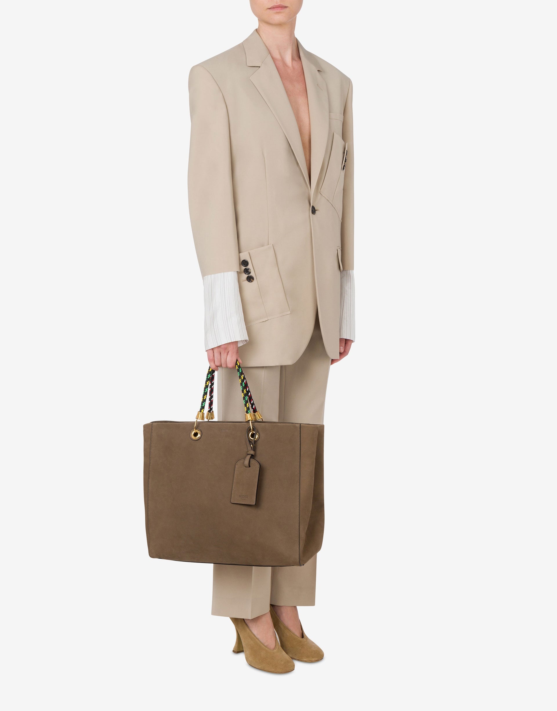 BRAIDED CORD SUEDE SHOPPER - 4