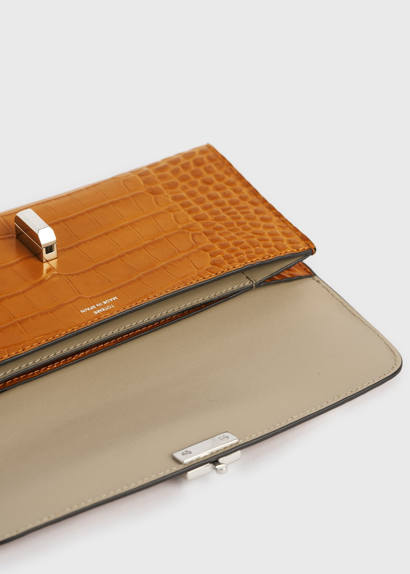 T-lock croco-embossed wallet tangerine 4