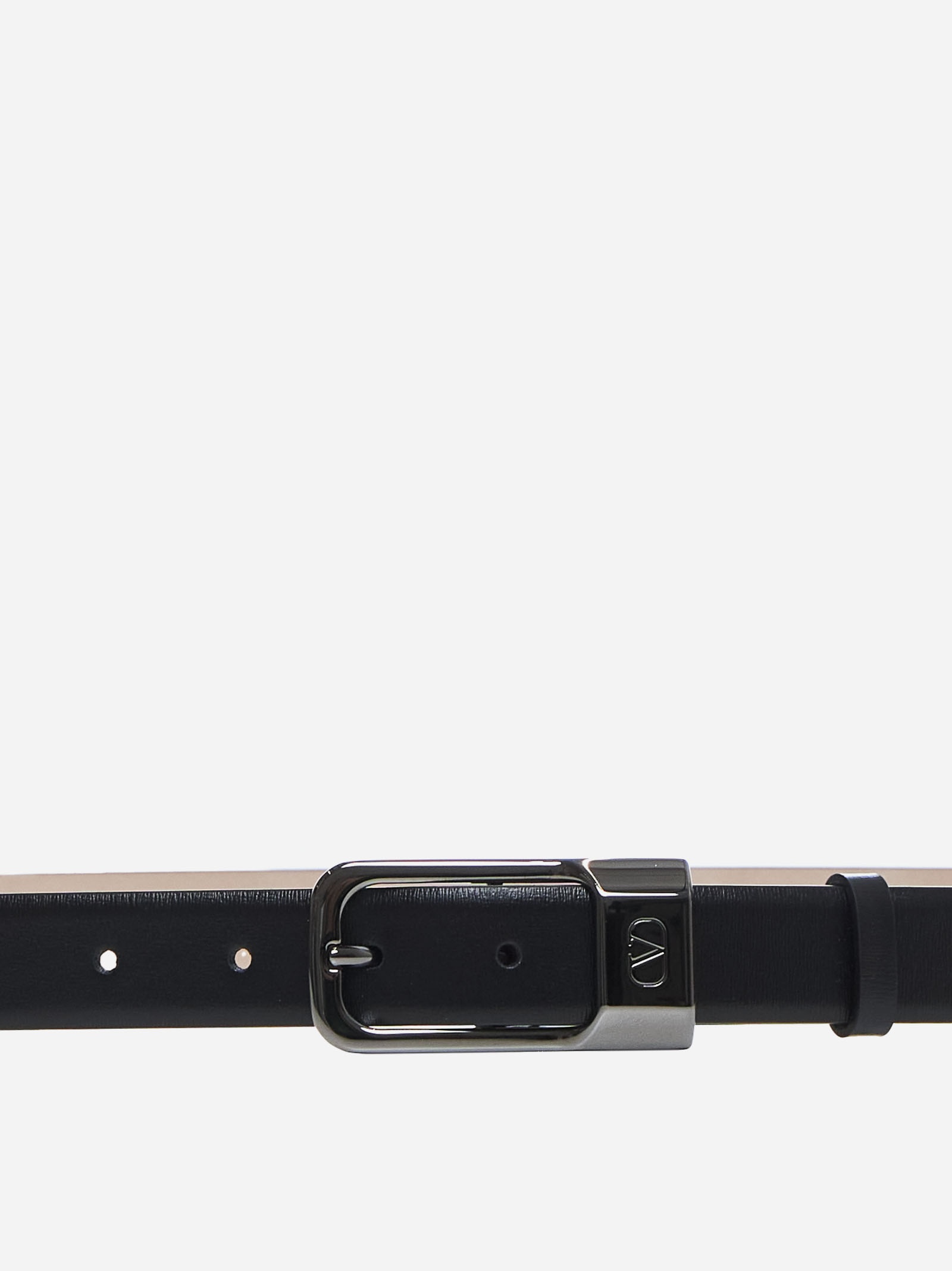 Logo-buckle leather belt - 2