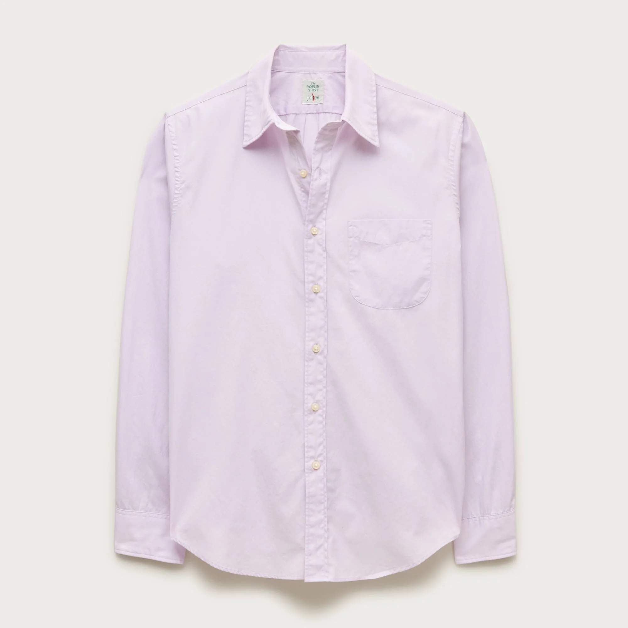 Poplin shirt with point collar - 1