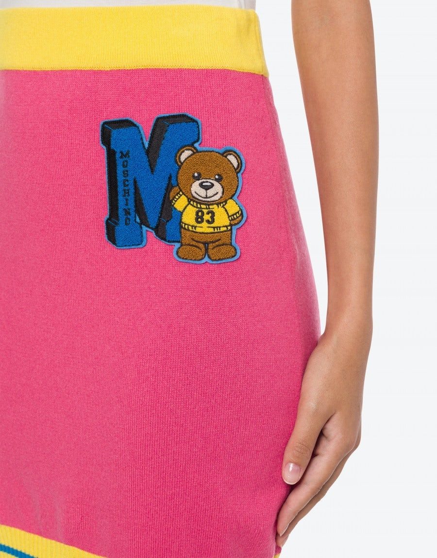 VARSITY TEDDY BEAR KNIT MINI SKIRT - 4