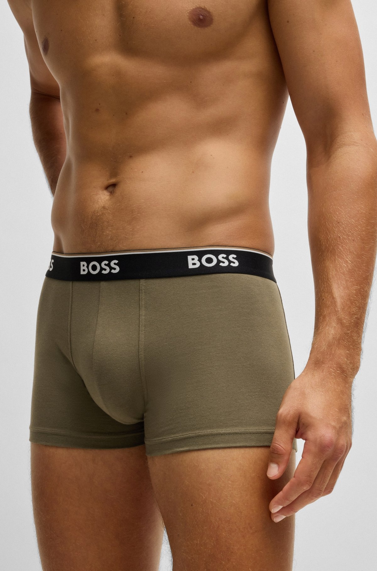 THREE-PACK OF STRETCH-COTTON TRUNKS WITH LOGO WAISTBAND - 4