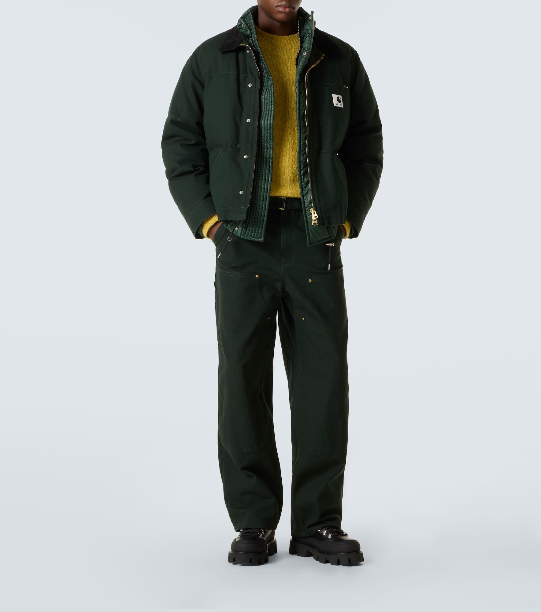 x Carhatt belted cotton straight pants - 2