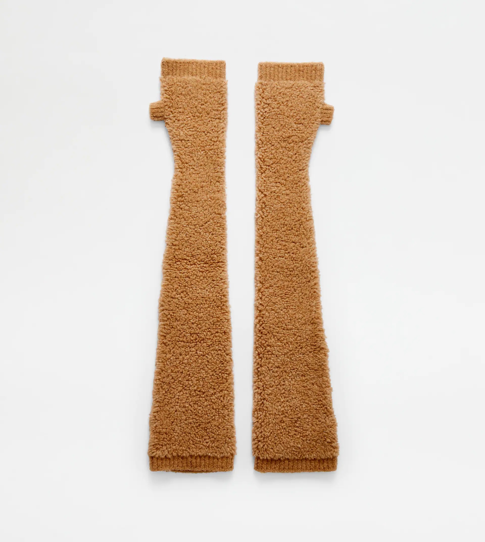 LONG GLOVES IN BOUCLÉ KNIT - BEIGE - 2