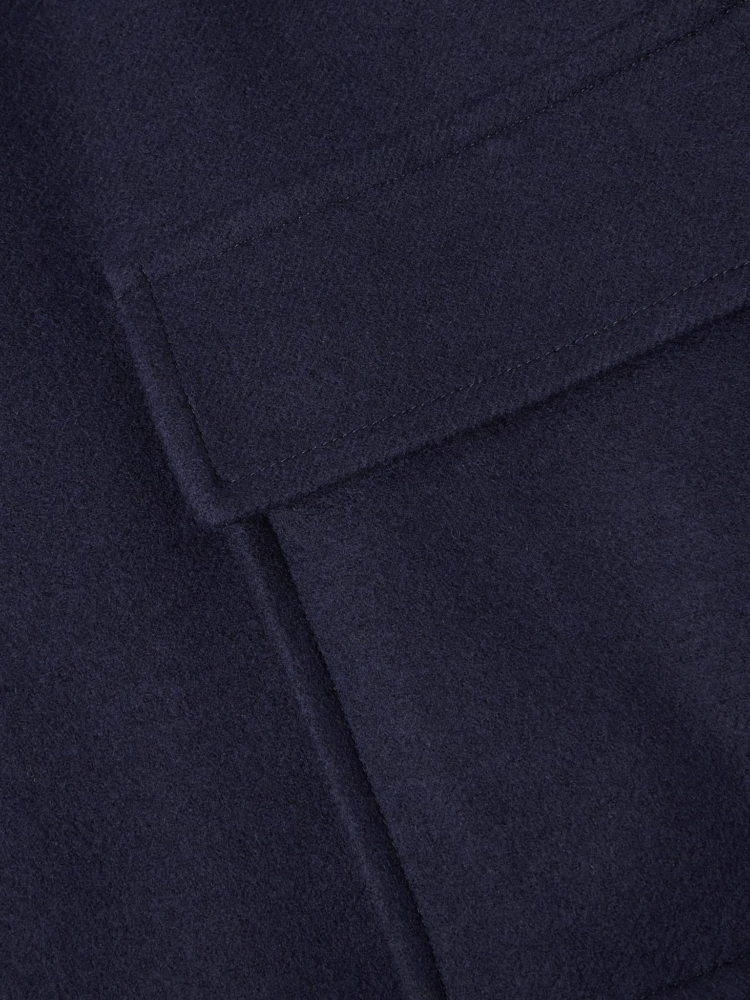 Wool-Blend Twill Coat Navy - 6