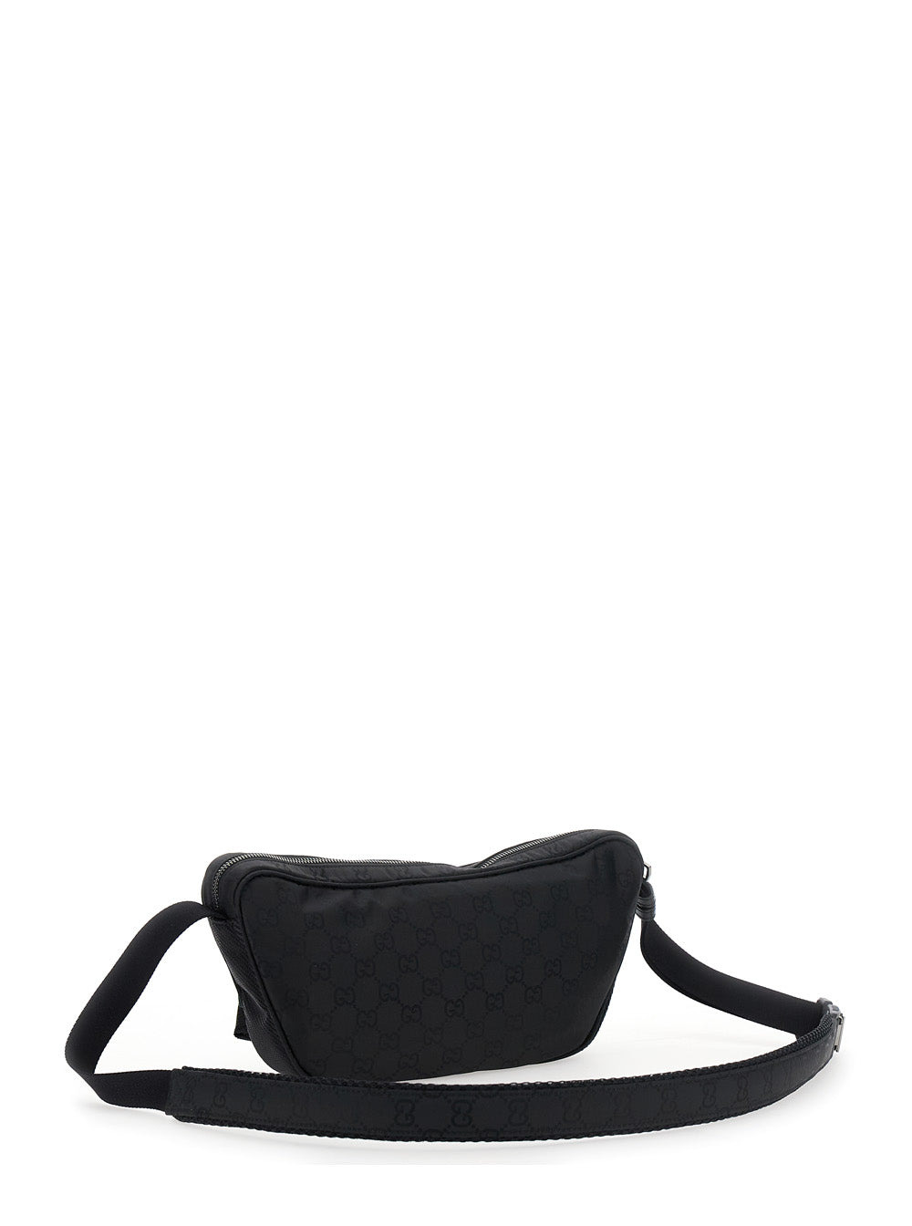 Gucci Men Black Pouch With Adjustable Waist Strap And Logo Lettering On The Front In Gg Canvas Man - 3