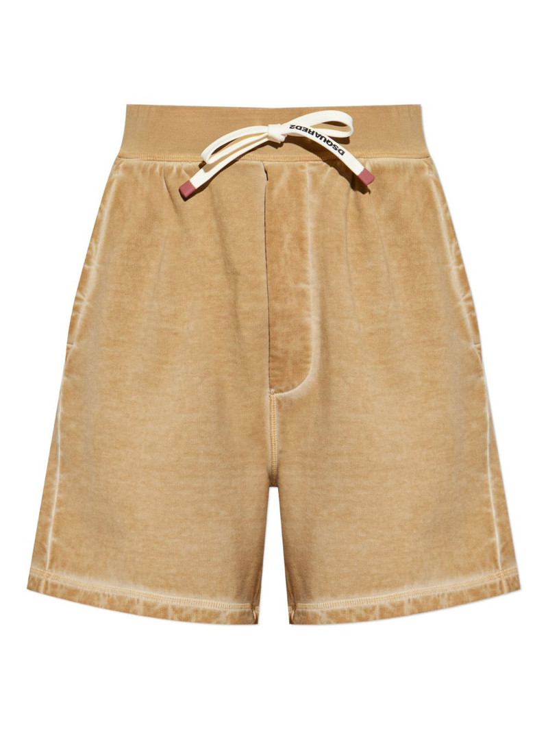 drawstring cotton track shorts 1