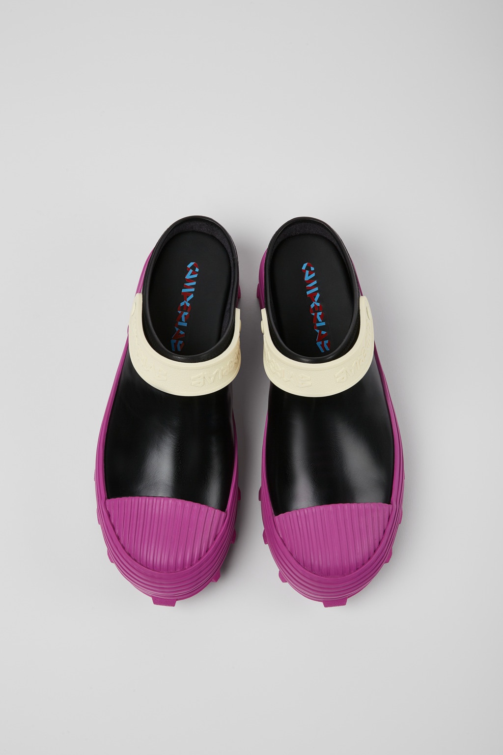 Multicolored leather clogs - 4