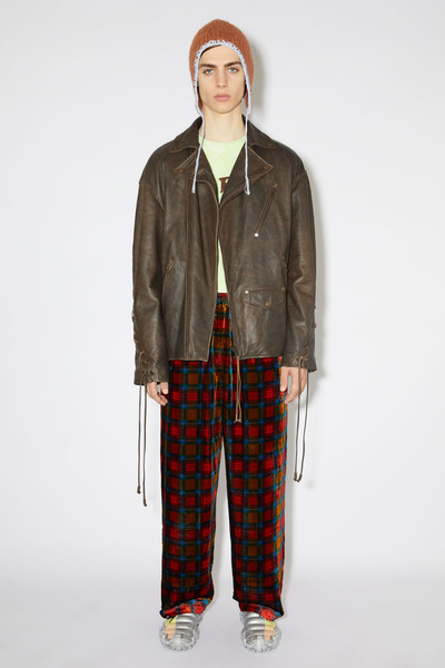 Acne Studios Laced leather jacket - Brown/orange outlook