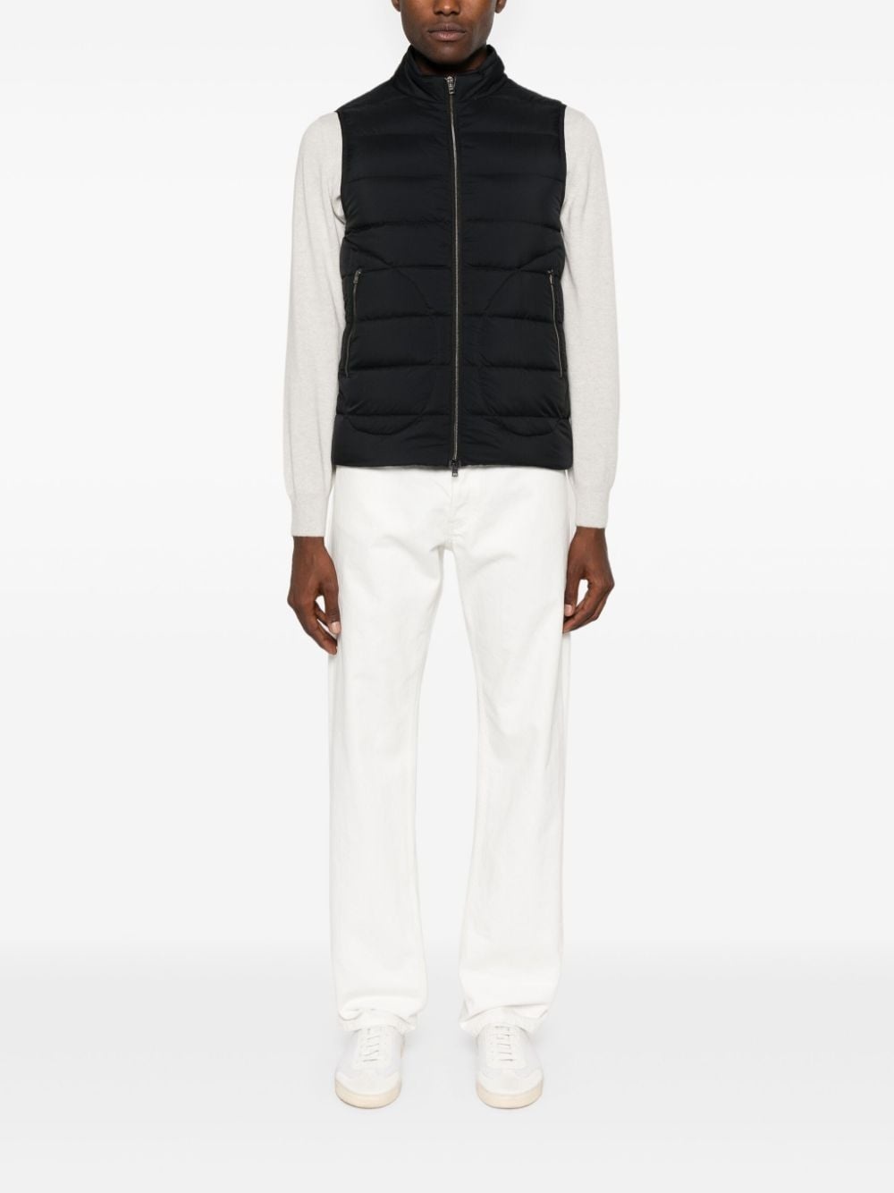 zip-up quilted down gilet - 2