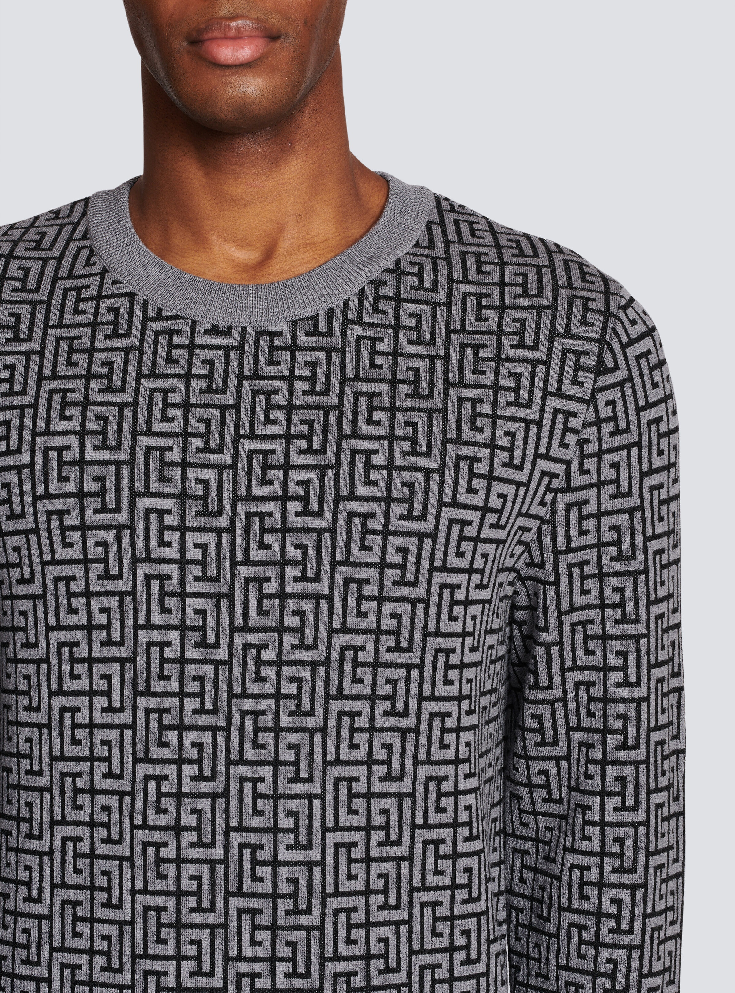 Wool jumper with Balmain monogram - 6