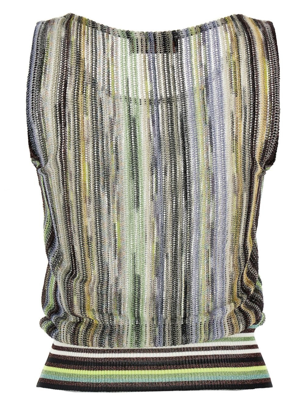 striped lamé top - 2