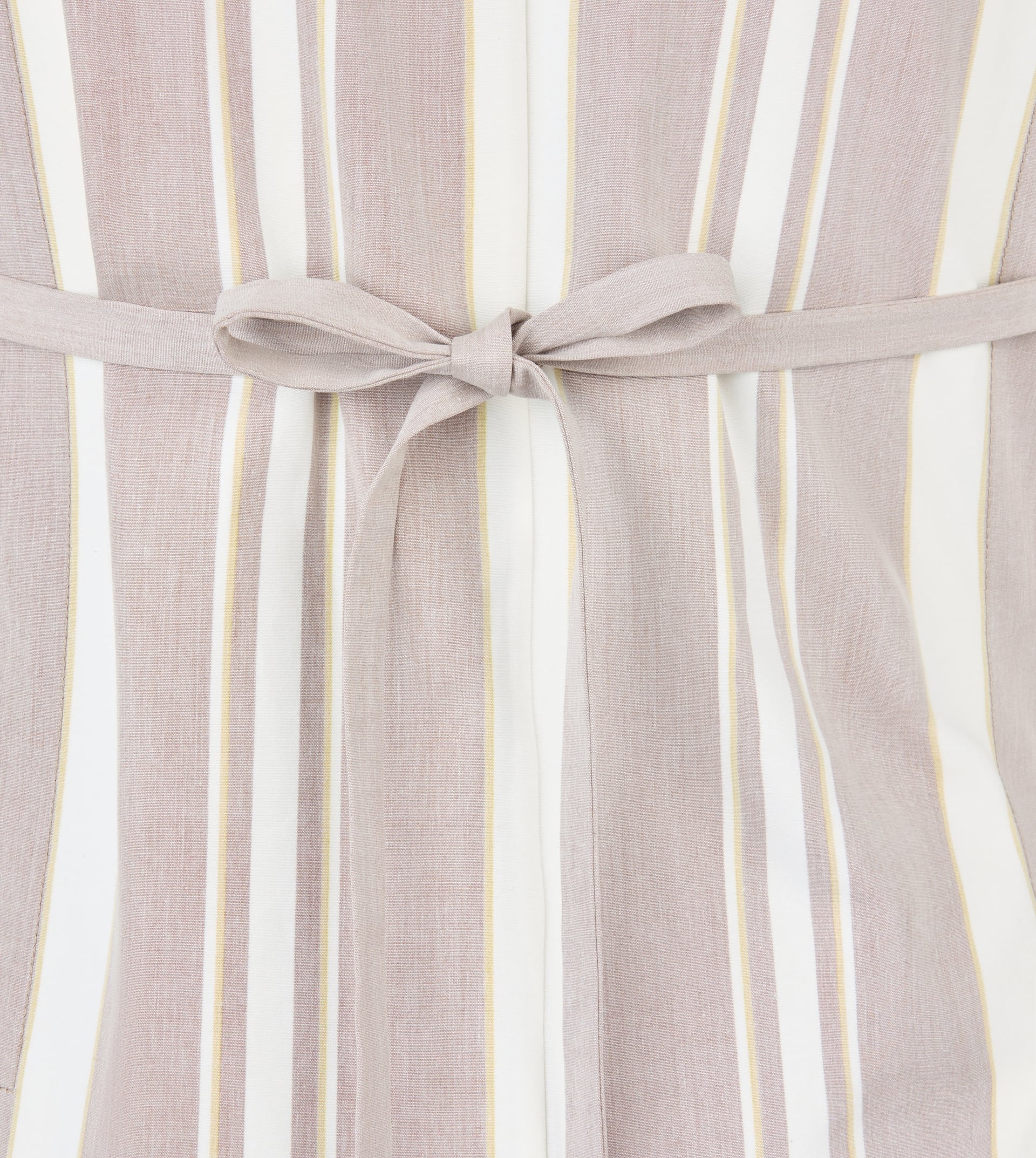 DRESS IN COTTON - BROWN, WHITE, YELLOW - 9