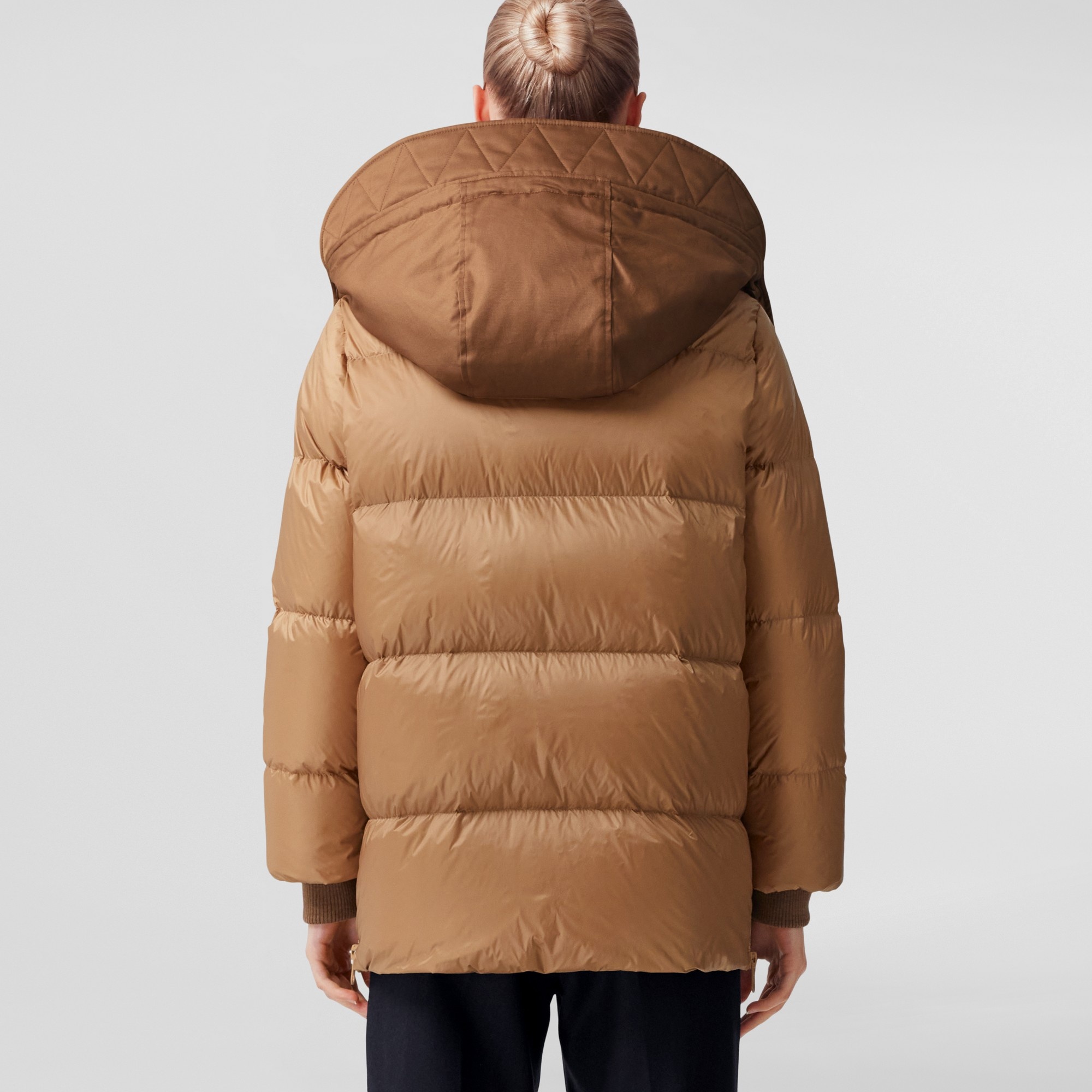 Nylon Hooded Puffer Jacket with Detachable Warmer - 3