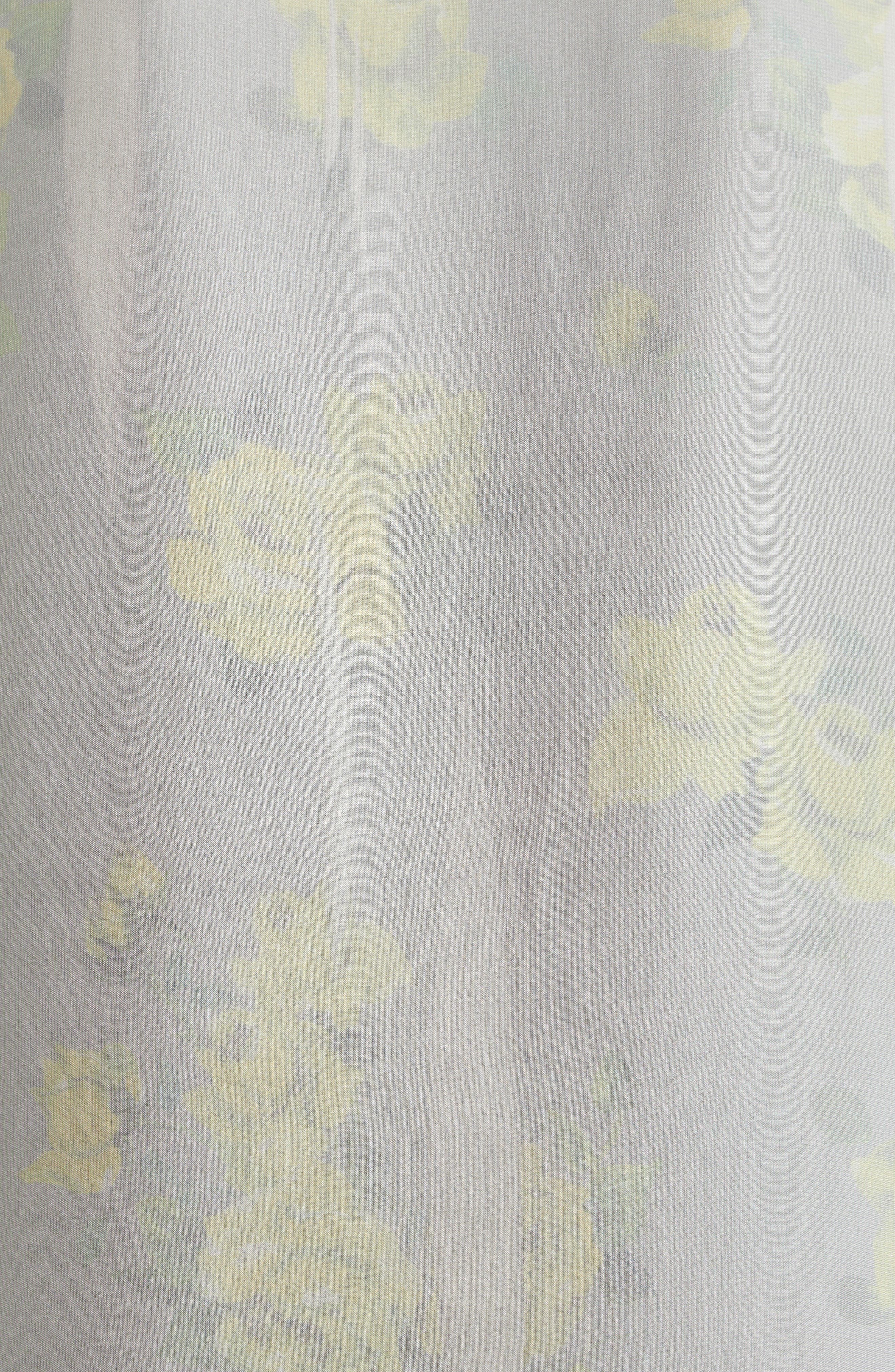 Acne Studios Dranee Floral Georgette Maxi Shirtdress in Yellow/Grey at Nordstrom - 6