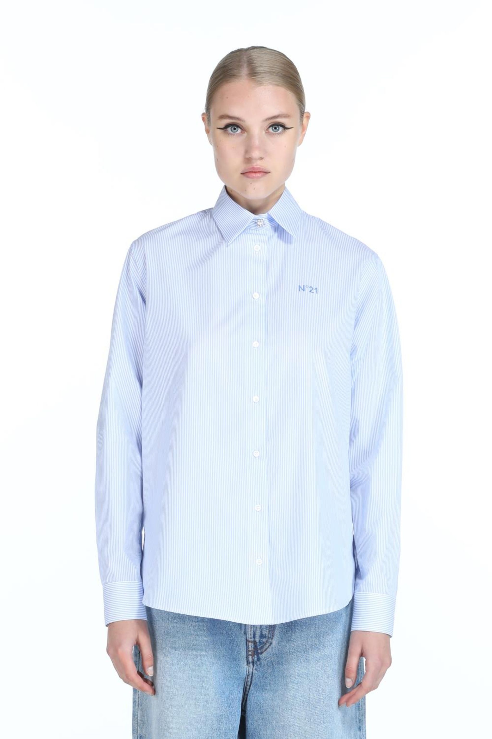 LOGO-EMBROIDERED STRIPED SHIRT - 1