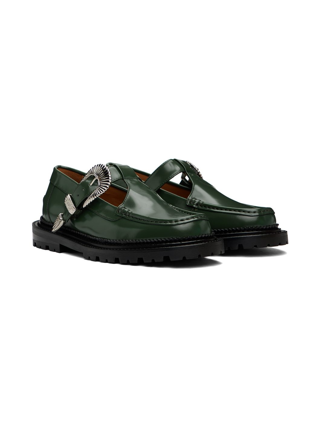 Green Polished Loafers - 4