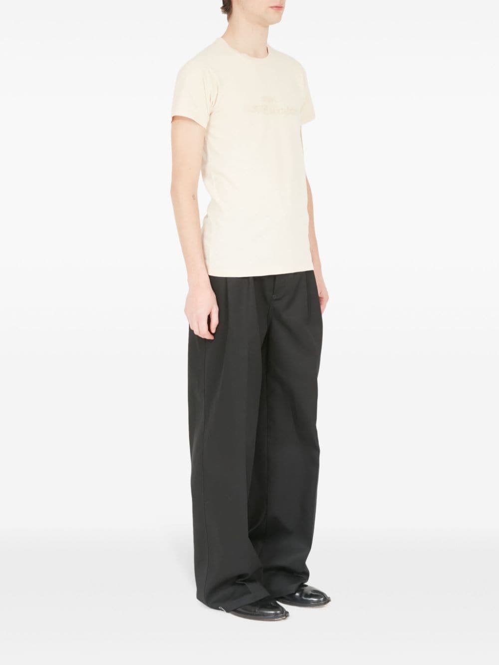 logo-embroidered cotton T-shirt - 3