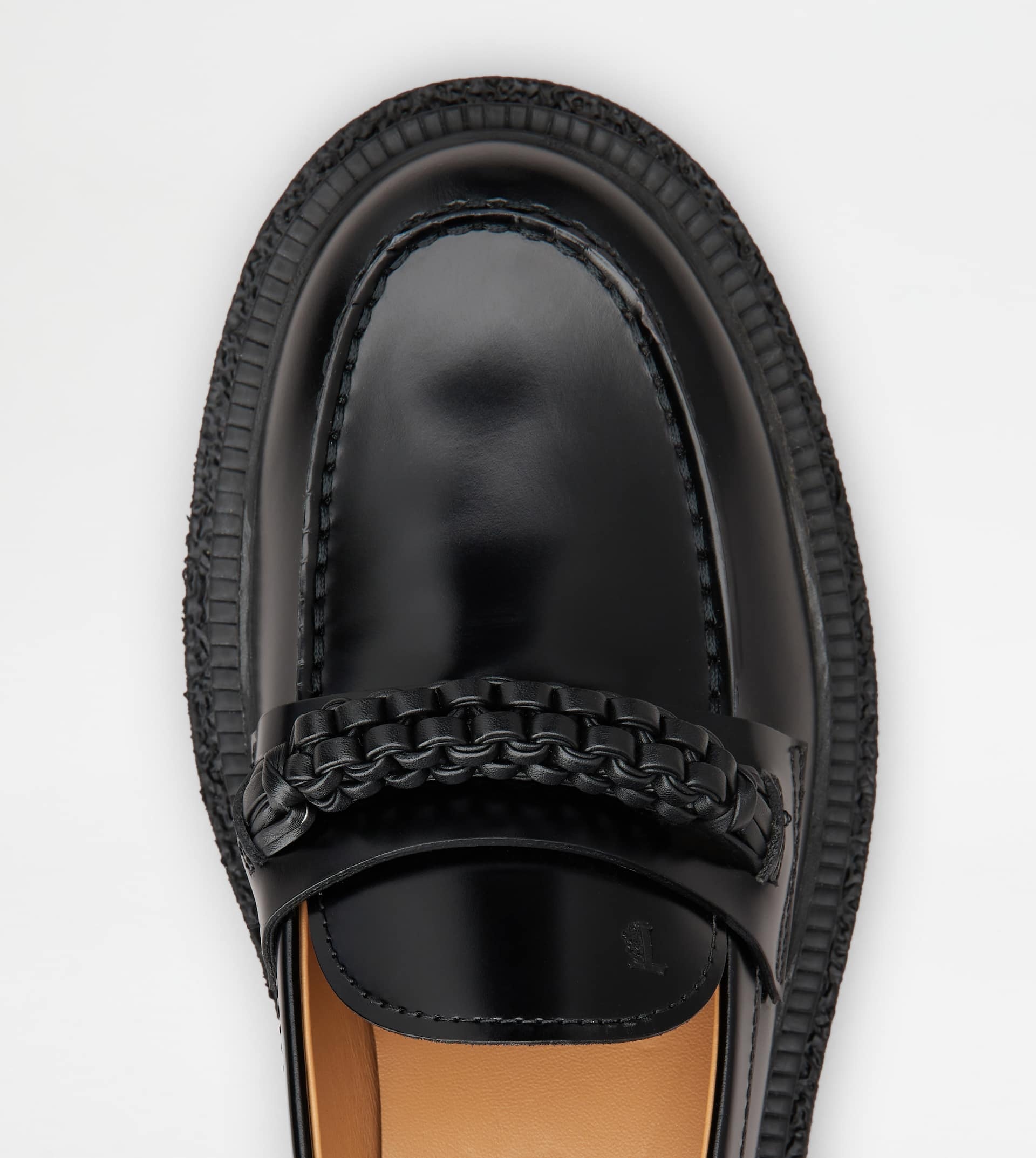 LOAFERS IN LEATHER WITH WEAVING - BLACK - 4