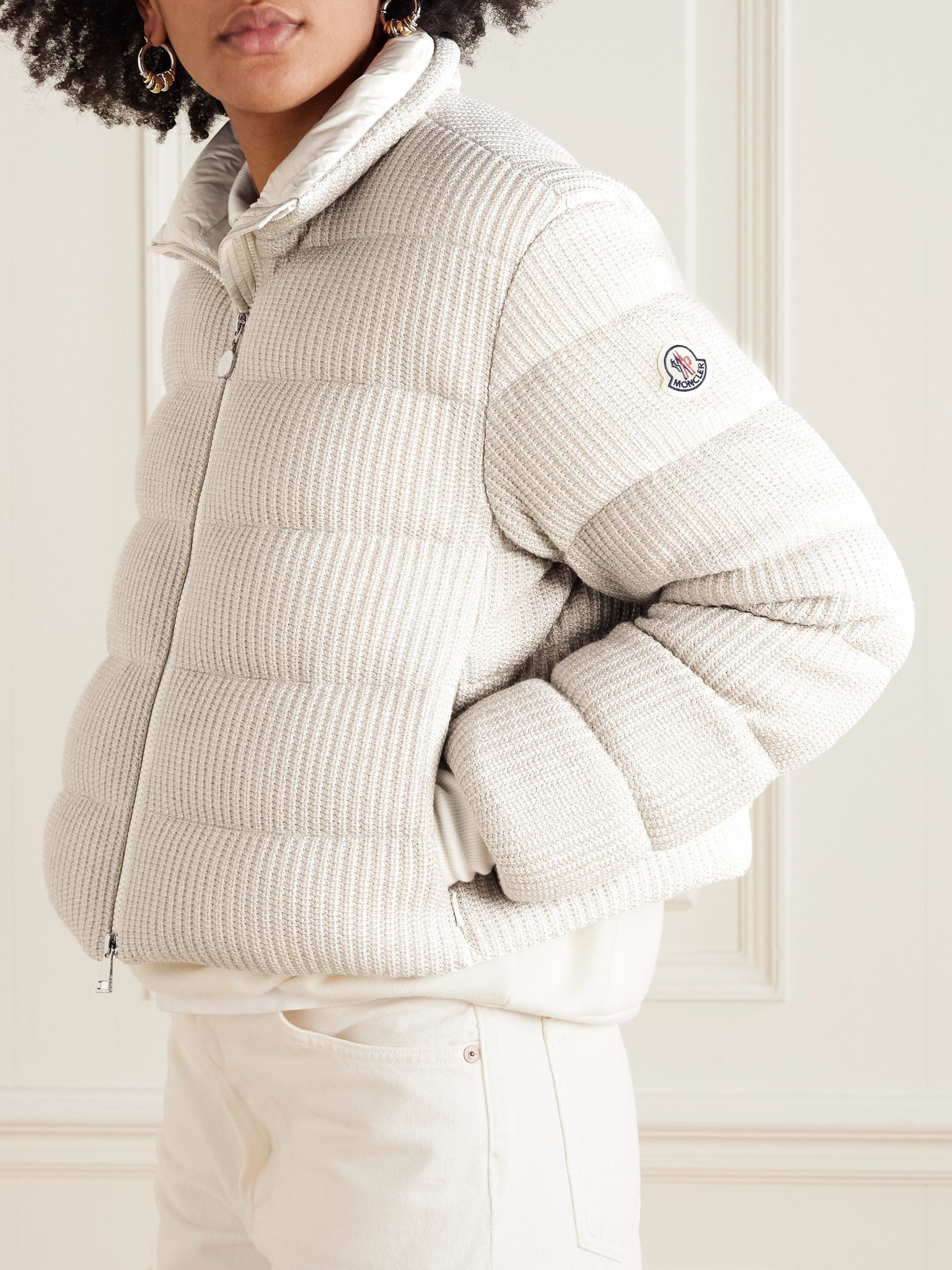 Thoiry quilted ribbed metallic cotton down jacket White - 3