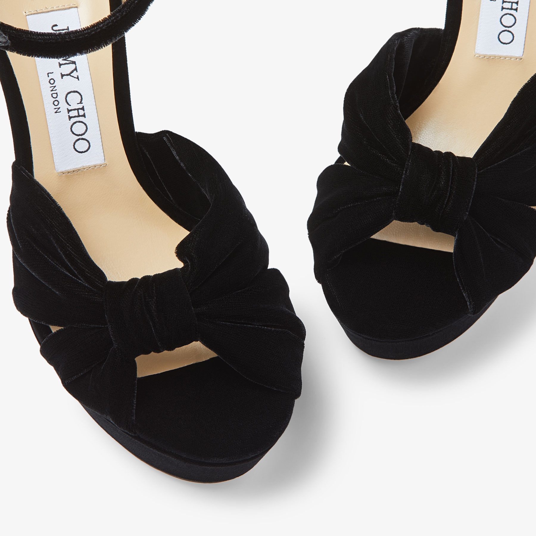 Heloise 120
Black Velvet Platform Sandals - 3