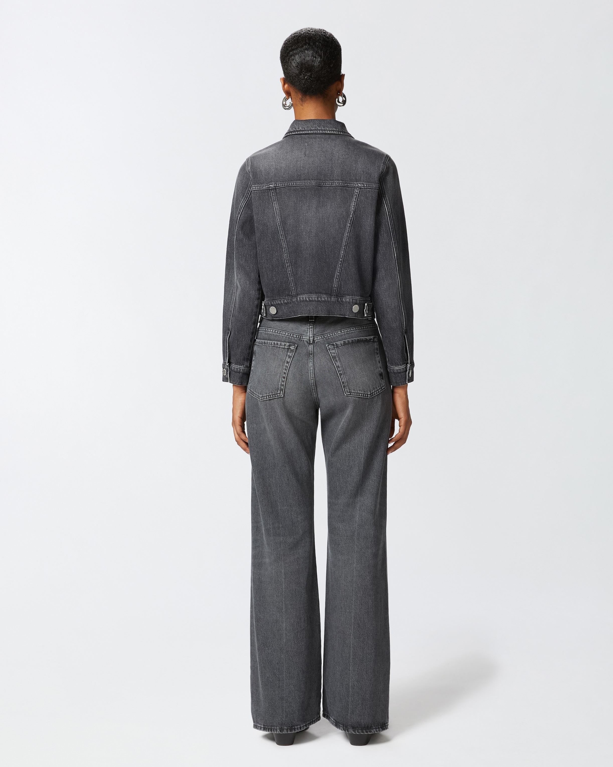 DARK GREY DENIM JACKET - 4
