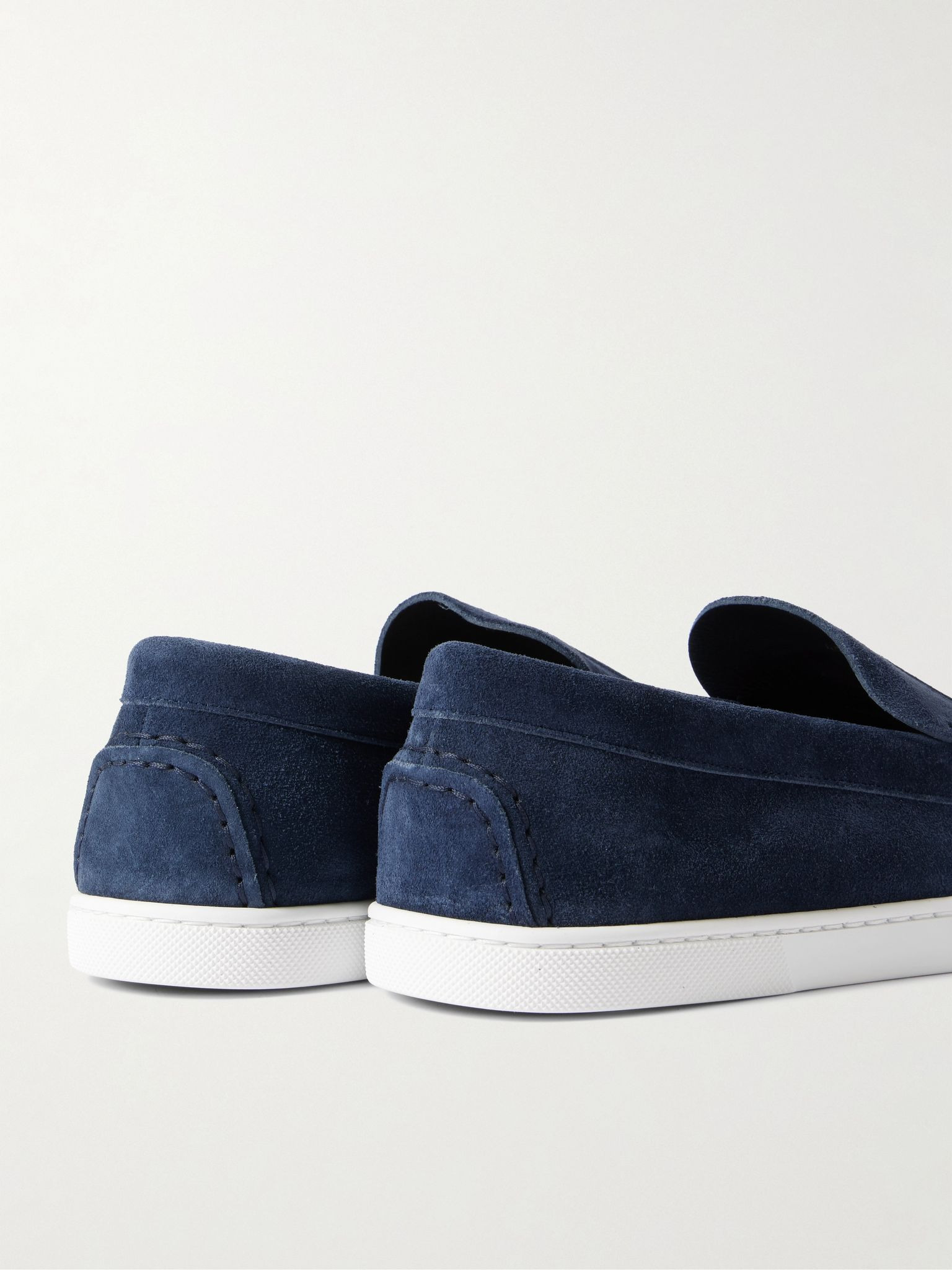 Varsiboat Logo-Embossed Suede Loafers Navy - 5