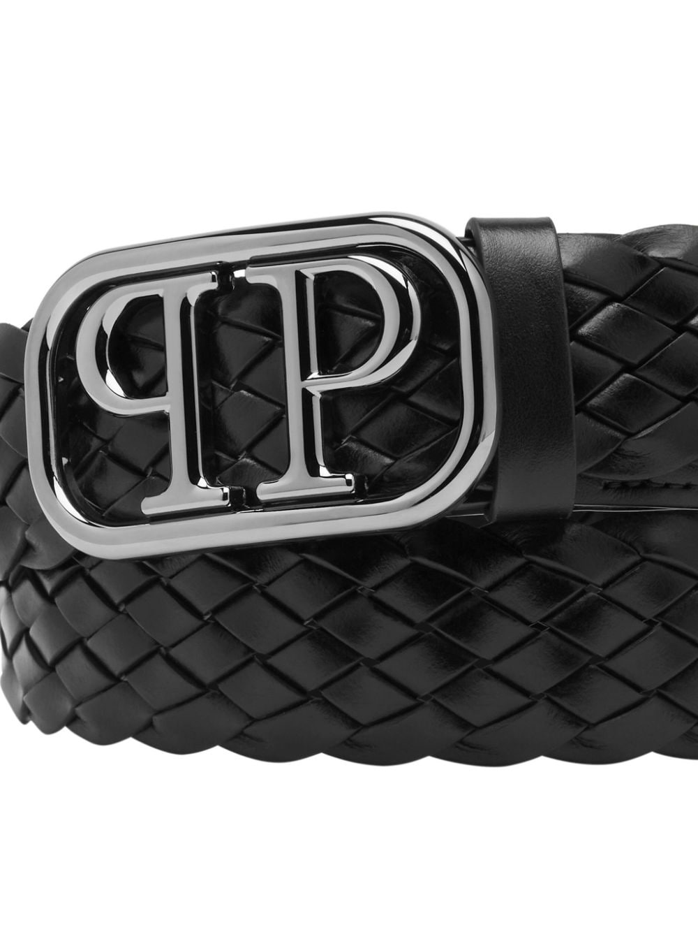 logo buckle leather belt - 3