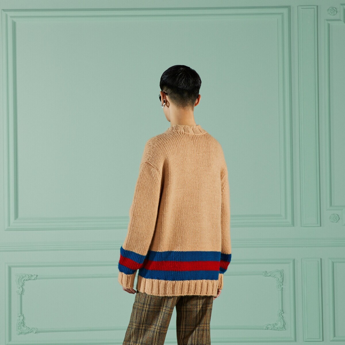 Fine wool sweater with Web - 7
