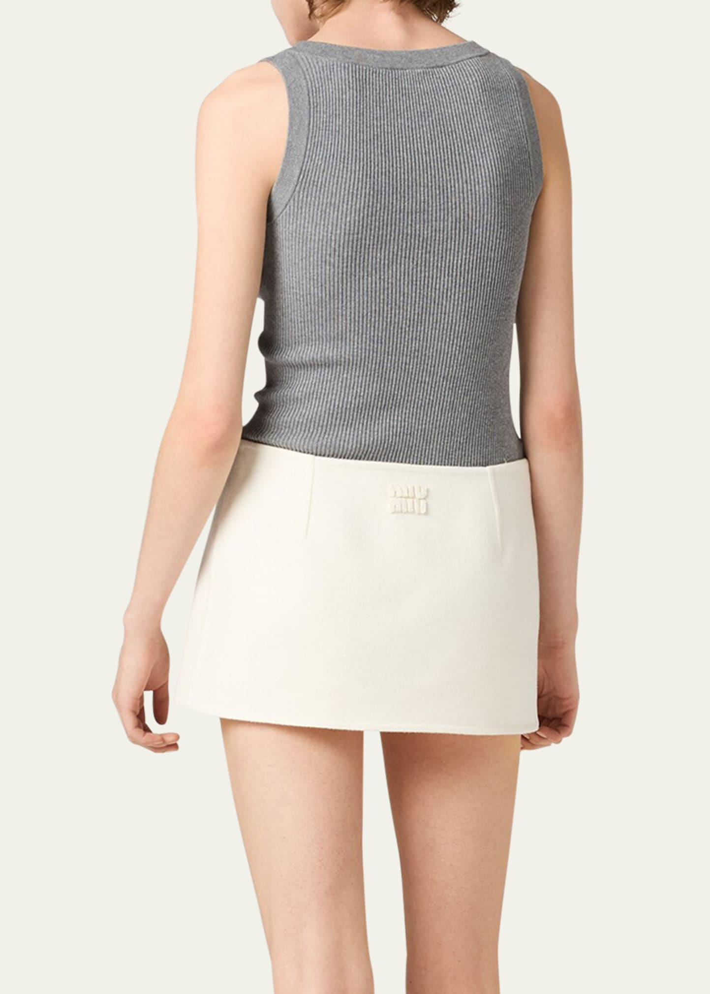 Scoop-Neck Rib Knit Cotton Tank Top - 3
