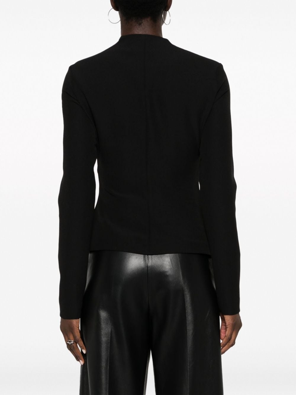 bow-detail long-sleeve top - 4