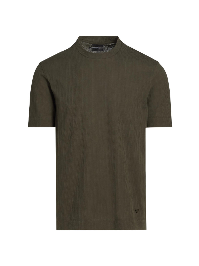 Men's Chevron Stitch Cotton T-Shirt - Fancy Grey 1
