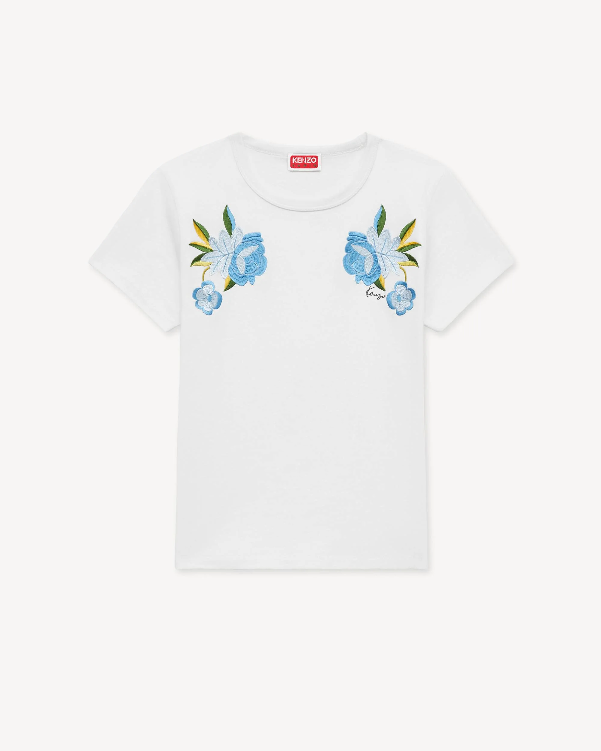 'KENZO Wildflower' embroidered T-shirt in cotton - 1