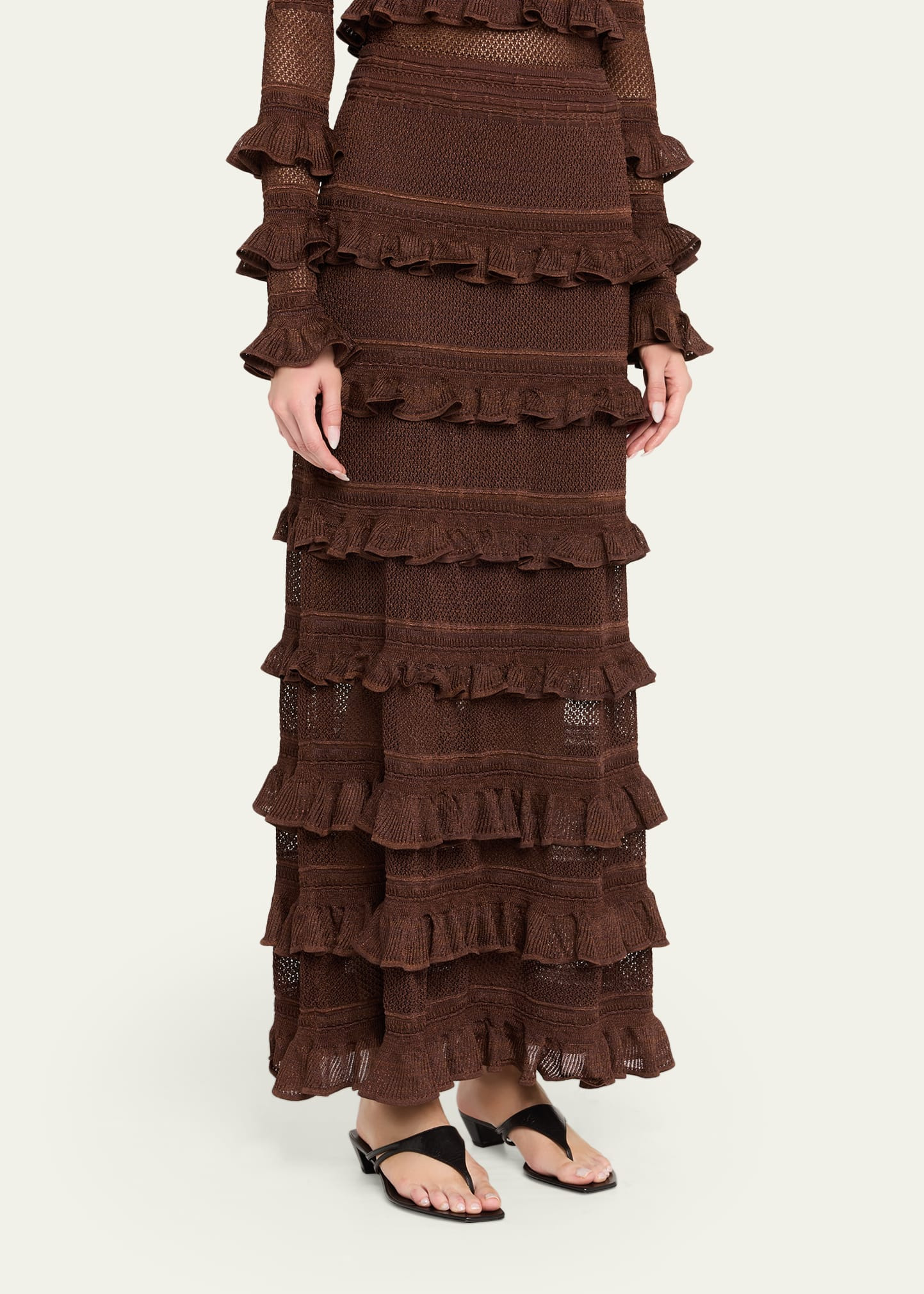 Lace Frill Midi Skirt - 4